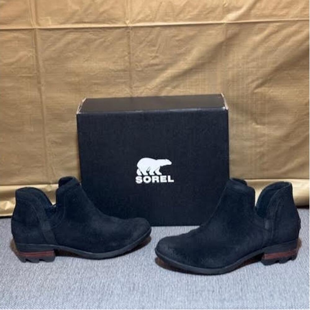 Sorel Black Suede Chelsea Ankle Boots